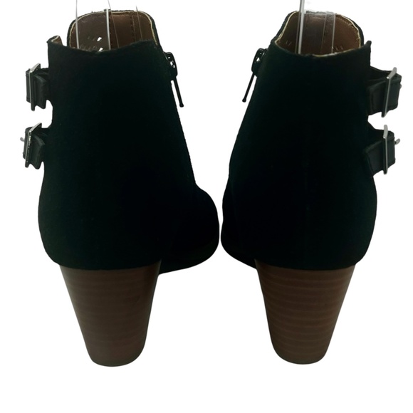 Vionic Women's Chyrssa Black Suede Side Zip Open Toe Booties size 8 - Picture 6 of 12